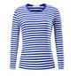 Men's striped long-sleeve T-shirt by LIBRECLANS, casual and fashionable large-sized top with Harajuku style.