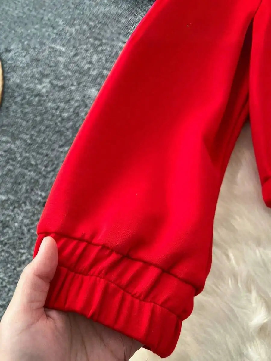 BWQ Women's Denim Patchwork Co-Ord Set - Matching Jeans Set With Color Block Design | Long Sleeve Tracksuit & Contrast Stitching