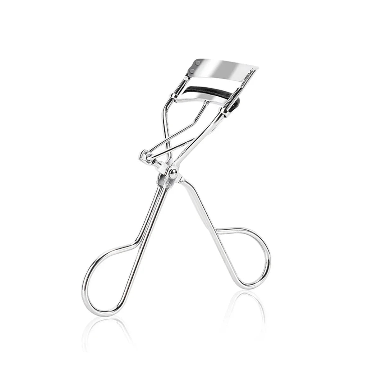 Silver professional portable eyelash curling tool by Blushimmer, designed for natural, long-lasting, and safe false eyelash curling.