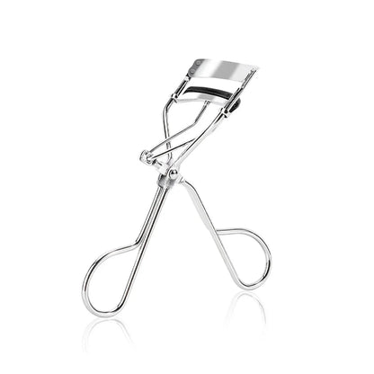 Silver professional portable eyelash curling tool by Blushimmer, designed for natural, long-lasting, and safe false eyelash curling.