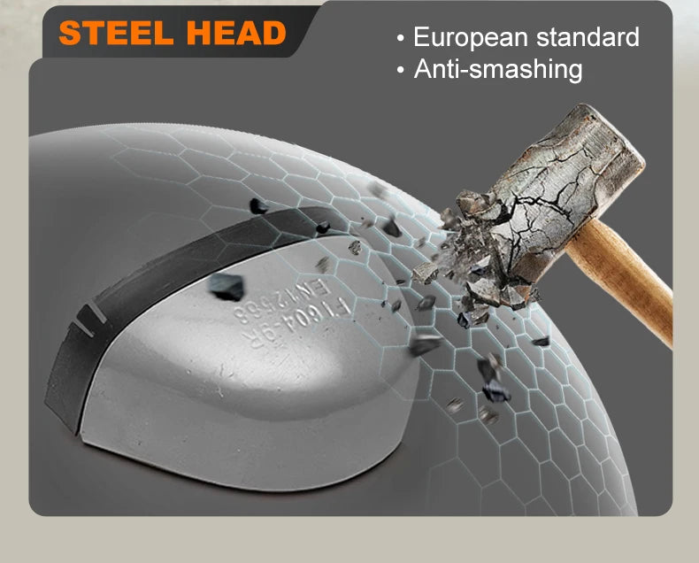 Slip On Safety Shoes Work Boots Steel Toe Men Non-Slip Lightweight Breathable Industrial Shoes Anti shock Protective Boots