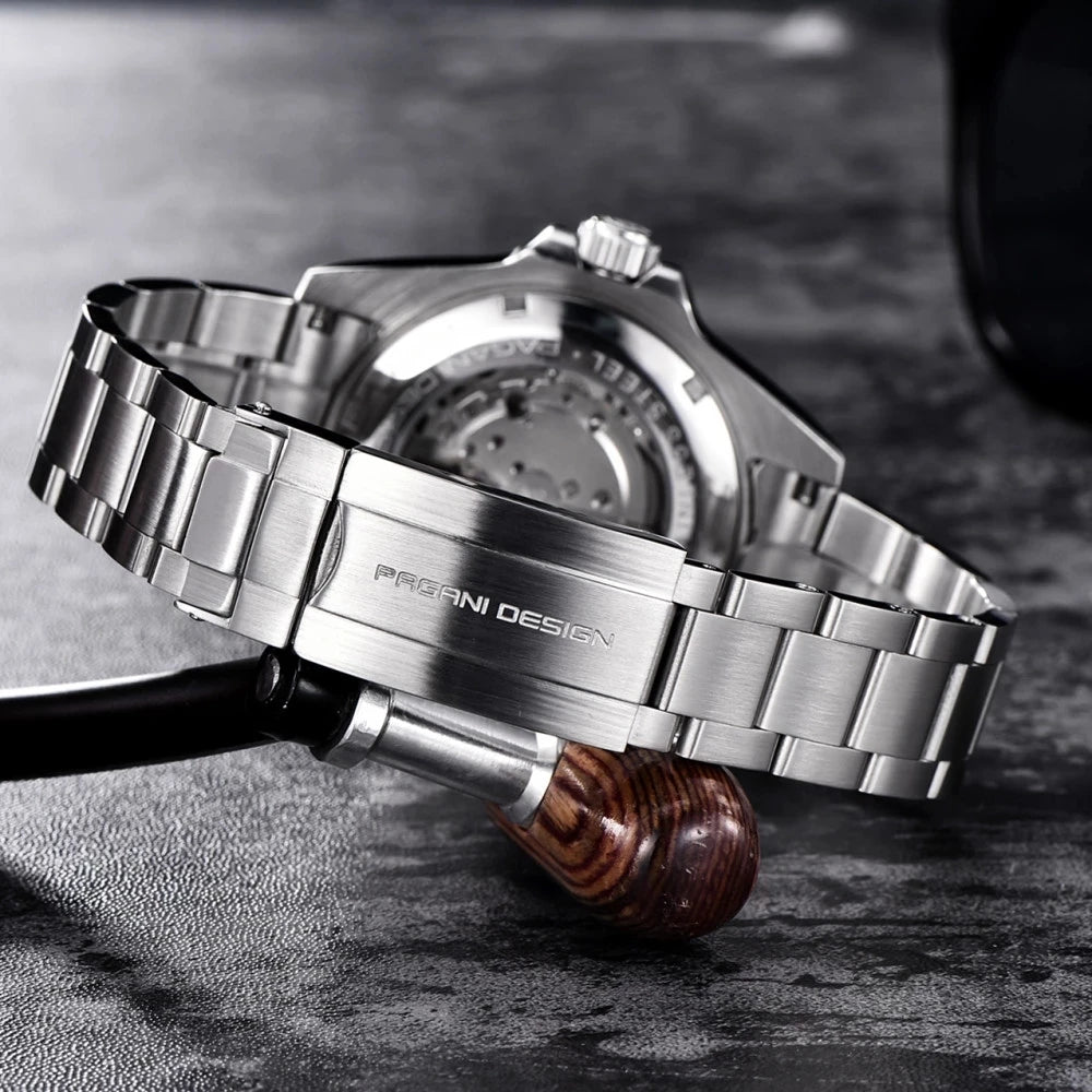 2026 PAGANI DESIGN men's mechanical wristwatch with 43mm case, ceramic bezel, sapphire glass, automatic movement, diving style.