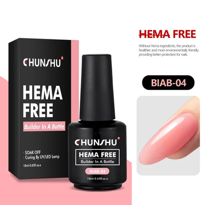 CHUNSHU Hema FREE Construction UV Gel 18ml Builder Nail Gel In A Bottle Semi Permanent Thick Rubber Base Gel Extension Nails Art