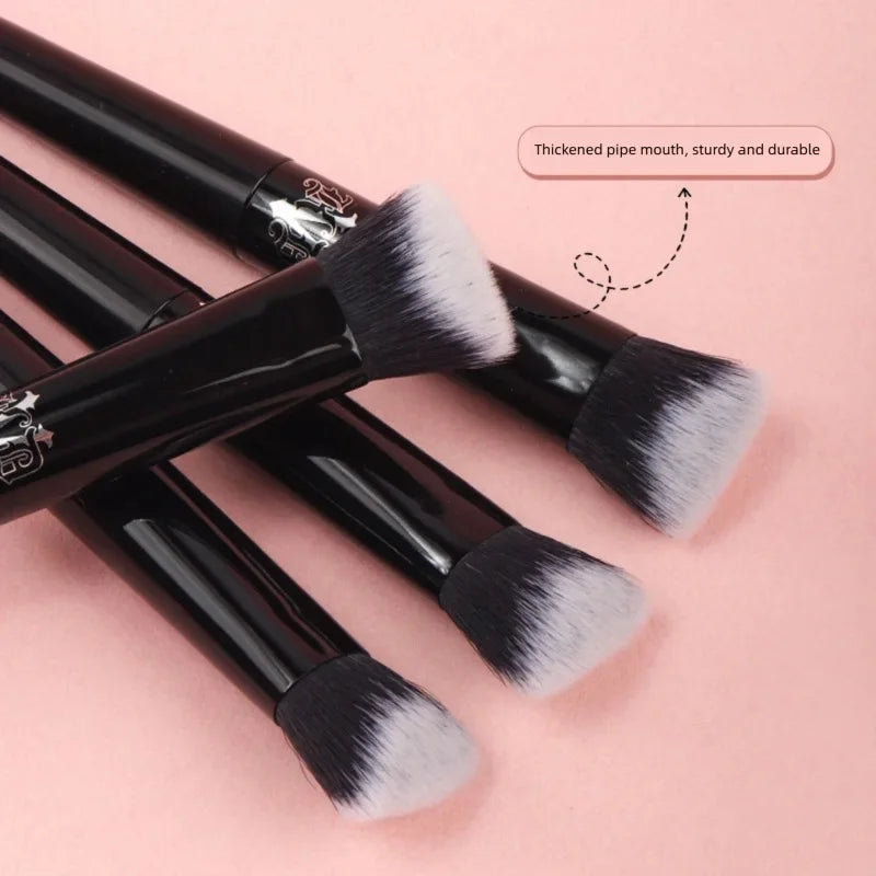 Blushimmer concealer makeup brush with soft fiber hair and elegant black handle for powder, blush, eyeshadow, and foundation application.