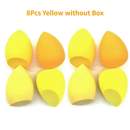 Set of 4/8 Blushimmer makeup sponge blenders, soft cosmetic puffs for foundation, powder, and makeup application.
