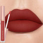 Blushimmer creamy matte lip gloss in nude, berry, and rose shades showing long-lasting, moisturizing, plump lipstick with velvety finish.