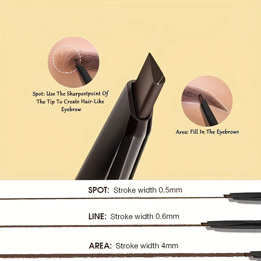 Brown waterproof matte eyebrow pencil with brush by Blushimmer, featuring long-lasting formula for natural, defined brows.