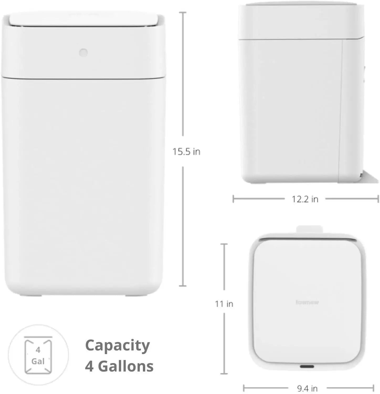 Townew T1S Smart Sensor Kitchen Garbage Bin Waterproof Home Bathroom Garbage With Lid Sensing Garbage Bin Automatic Packaging