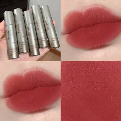 Blushimmer velvet matte mist lip gloss in waterproof, smudge-proof liquid lipstick with non-stick cup formula.