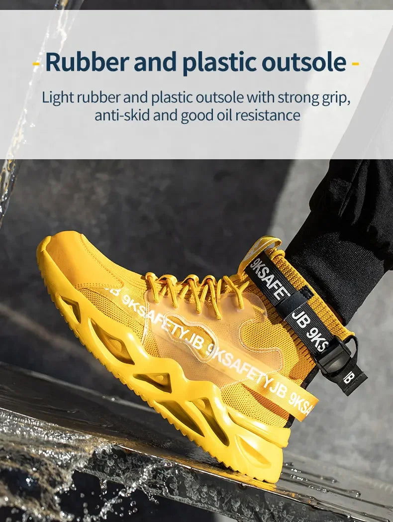 steel toe safety boots for men protective shoes industrial safety shoe woman light work shoes anti-puncture work safety sneakers