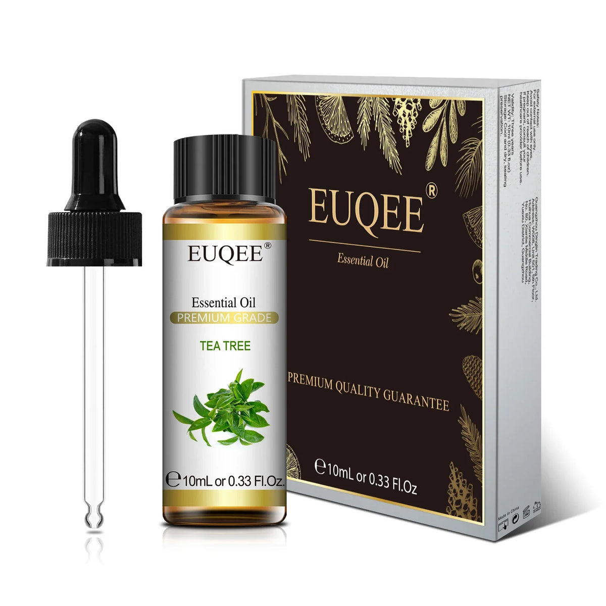 Blushimmer EUQEE 10ml natural essential oils with lavender, jasmine, eucalyptus, vanilla, sandalwood, orange, lemon, oregano, and neroli