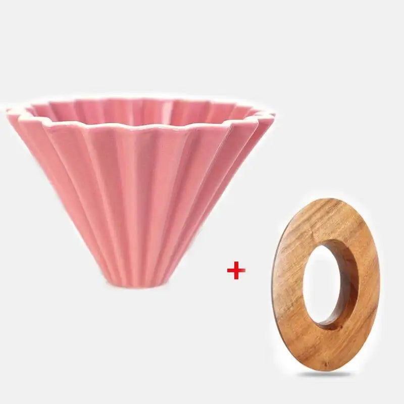 Ceramic Hand Brewing Coffee Dripper Pour Over Coffee Maker Handmade Origami Coffee Filter Cup Flower Shape Funnel Drip Cafe Cup