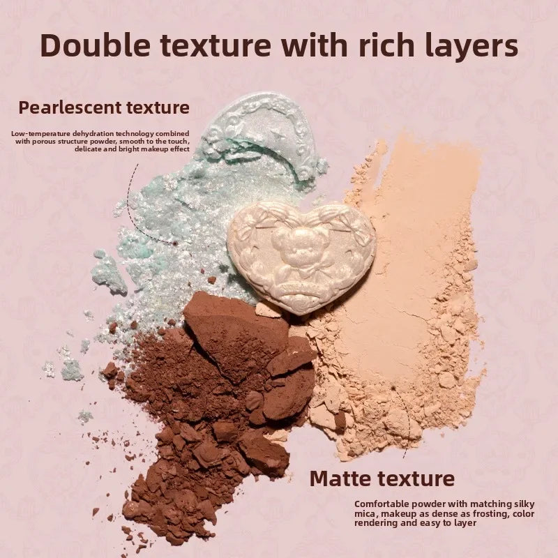Blushimmer Flower Knows Sweetie Bear Eyeshadow Palette with 6 matte and shimmer color options, featuring floral-themed packaging.