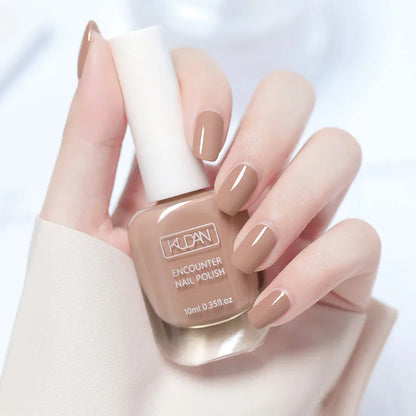 Blushimmer 10ml water-based semi-permanent nail polish in a sleek bottle, featuring vibrant color options for DIY manicures.