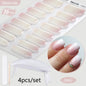 Blushimmer Harunouta 4-piece set of nude pink gel nail strips with waterproof, semi-cured jelly design and a matching nail lamp.