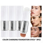 Blushimmer O'CHEAL temperature-changing foundation stick with double-headed design for facial coverage, blemishes, and pore minimization.