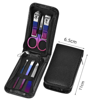 Blushimmer stainless steel manicure and pedicure kit with 9-18 tools, travel case, nail clippers, and scissors for precision nail care.