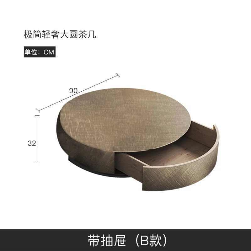 Designer Stainless Coffee Tables European Luxury Round Tea Table Living Room Furniture Italian Tempered Glass Furniture Home