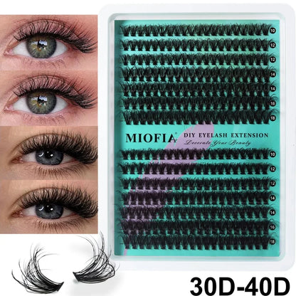 Blushimmer 14/30 rows DIY 5D fluffy eyelash clusters, thick 30D-150D, 10-18mm individual lash extensions shown in image.