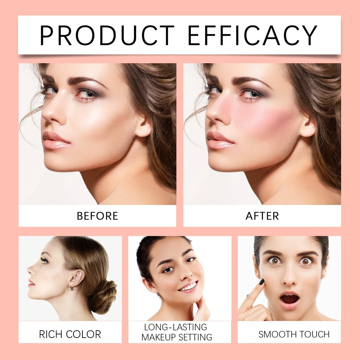Blushimmer pearl blush with soft light pink powder for a natural, radiant finish, long-lasting and buildable for a delicate glow.