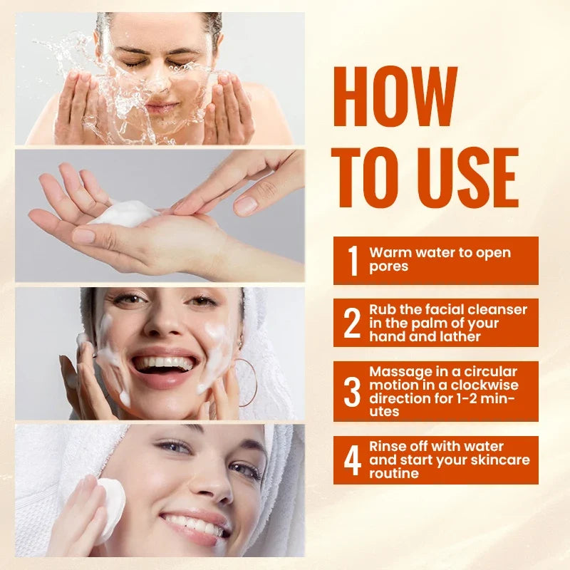 Blushimmer Natural Vitamin C Cleanser, 150ml face wash with hyaluronic acid, showing a clear pump bottle with white cleanser