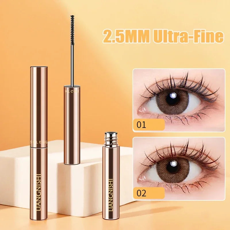 Blushimmer waterproof brown-black silk fiber matte mascara with ultra-fine brush for lengthening and curling eyelashes.