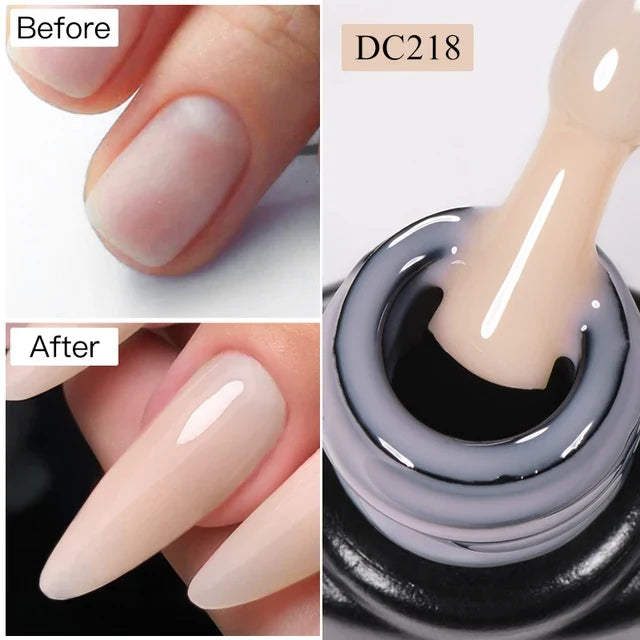 Blushimmer MTSSII 7ml transparent nude pink red gel nail polish with quick extension and hard gel for building nail art.