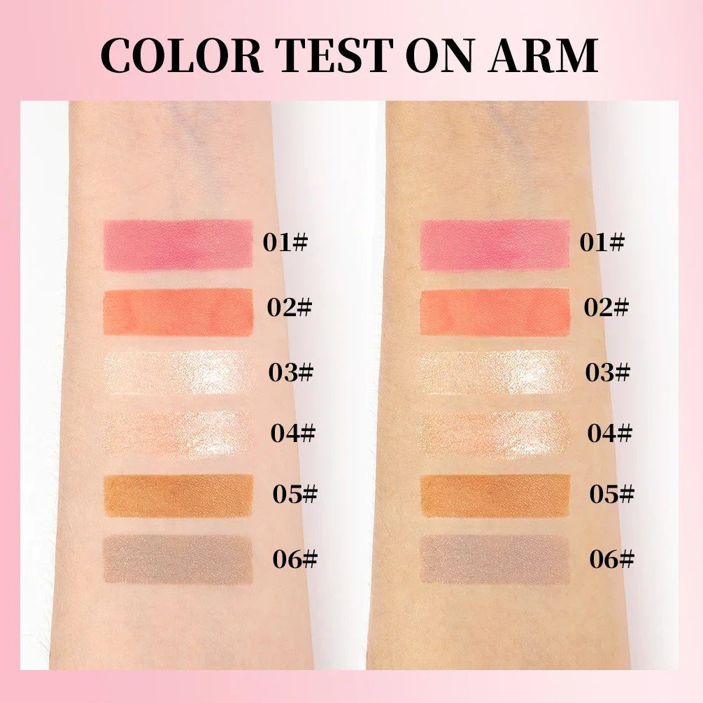 Blushimmer QIBEST matte liquid face blusher stick with smooth cheek, eye highlighter, contour, and bronzer in sleek packaging