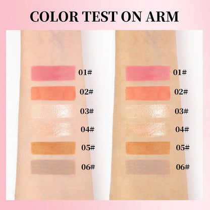 Blushimmer QIBEST matte liquid face blusher stick with smooth cheek, eye highlighter, contour, and bronzer in sleek packaging