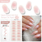 Blushimmer Harunouta 16-strips gradient red marble gel nail stickers with gold line for DIY gel nail art, UV/LED compatible.