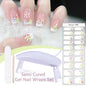 Blushimmer Harunouta 4-piece set of gradient nude pink jelly gel nail strips with waterproof, long-lasting wrap and nail lamp included.