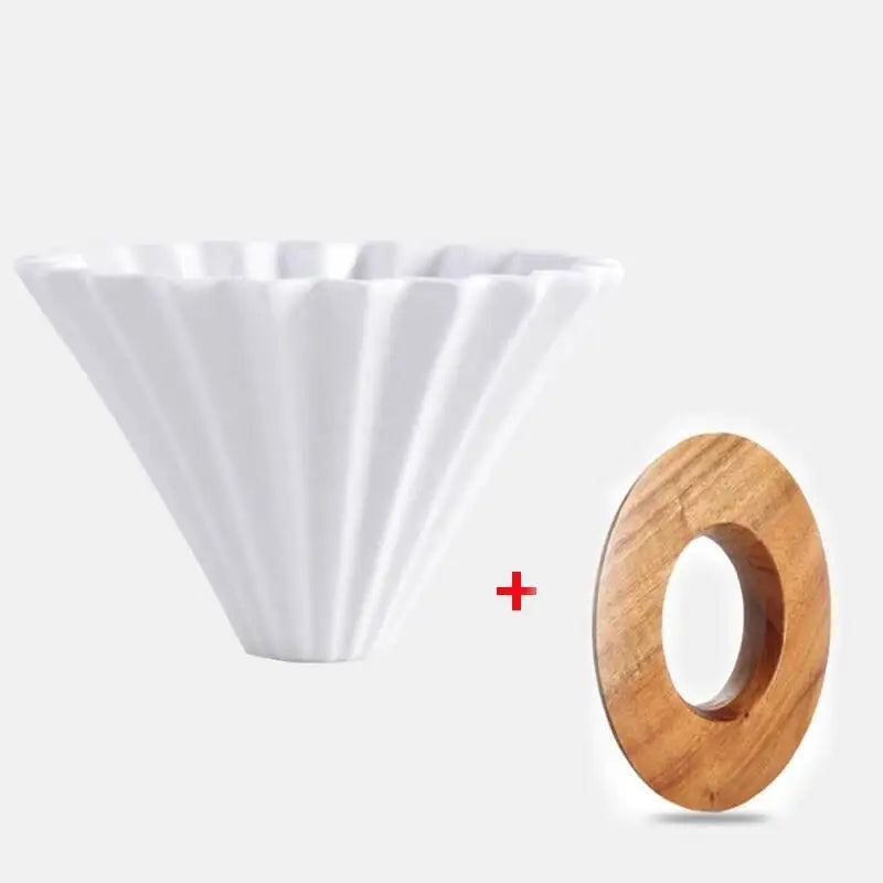 Ceramic Hand Brewing Coffee Dripper Pour Over Coffee Maker Handmade Origami Coffee Filter Cup Flower Shape Funnel Drip Cafe Cup