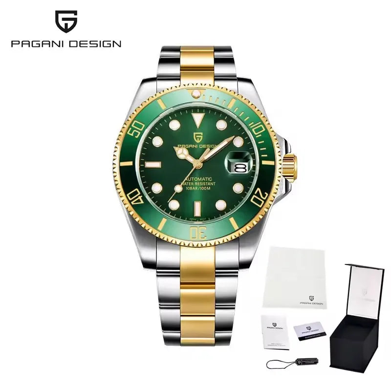 2026 PAGANI DESIGN men's mechanical wristwatch with 43mm case, ceramic bezel, sapphire glass, automatic diving watch for men