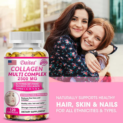 Daitea Hydrolyzed Collagen Supplement – Supports Healthy Skin, Joints, Hair, Nails - Antioxidant - Dietary Supplement