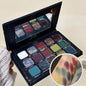 Purple Chameleon 15-Color Eyeshadow Palette by Blushimmer featuring shimmer and matte shades in a compact palette.