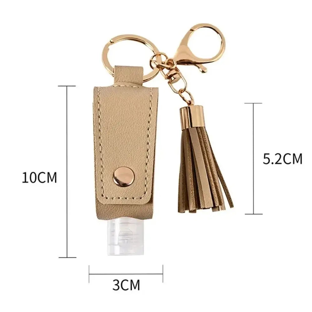 Universal Leakproof Hand Sanitizer Bottle Portable Keychain Hand Sanitizer Holder Leather Empty Travel Bottle