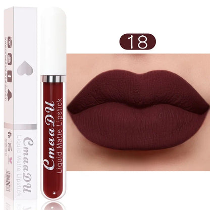Blushimmer long-lasting velvet matte liquid lipstick in vibrant red, waterproof and nonstick lip gloss for women’s lip makeup.