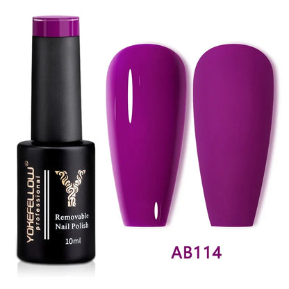 Blushimmer YOKEFELLOW 10ml translucent pink gel nail polish, high-quality soak-off UV gel varnish for long-lasting nails.