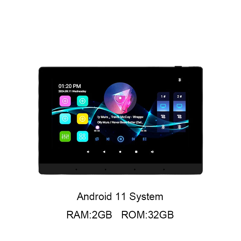 Smart Audio Touch Screen Android 11 System WIFI TF Music 8x30W power ceiling speakers control panel Bluetooths wall amplifiers