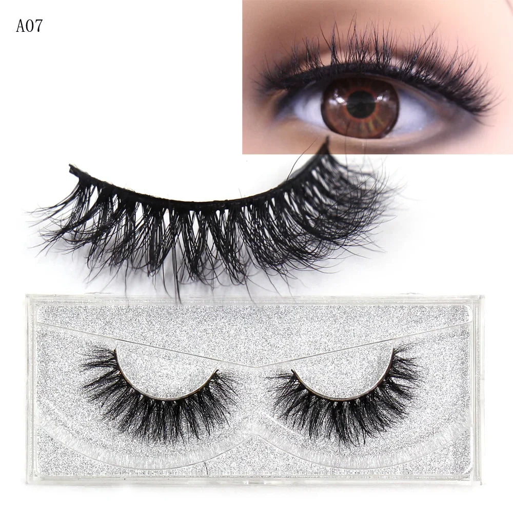LEHUAMAO 5D Mink Hair False Eyelashes by Blushimmer, wispy and fluffy natural mink lashes for makeup and eyelash extension.