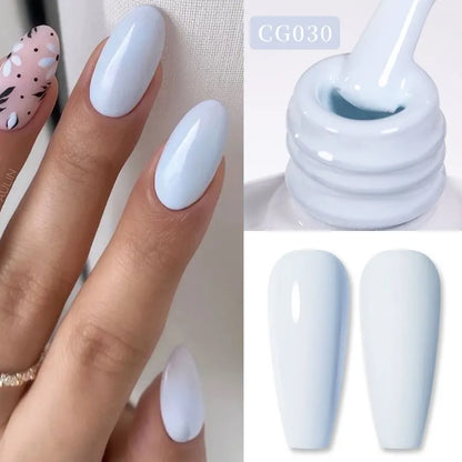 Blushimmer Born Pretty Jelly Nude Gel Nail Polish in light pink peach, 10ml, translucent UV-cure gel for DIY nail art.