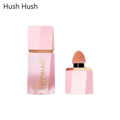 Blushimmer SHEGLAM liquid blush and face highlighter with nourishing gel formula, includes multi-purpose lip gloss in a sleek container.