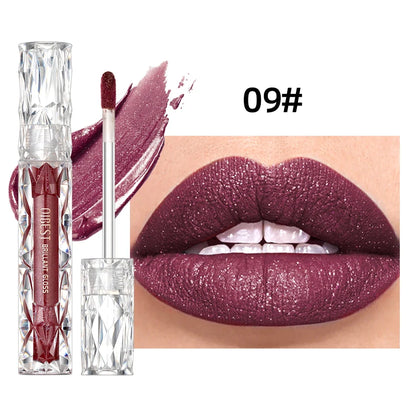 Qibest Glitter Shimmer Liquid Lipstick - Matte Waterproof Lip Gloss