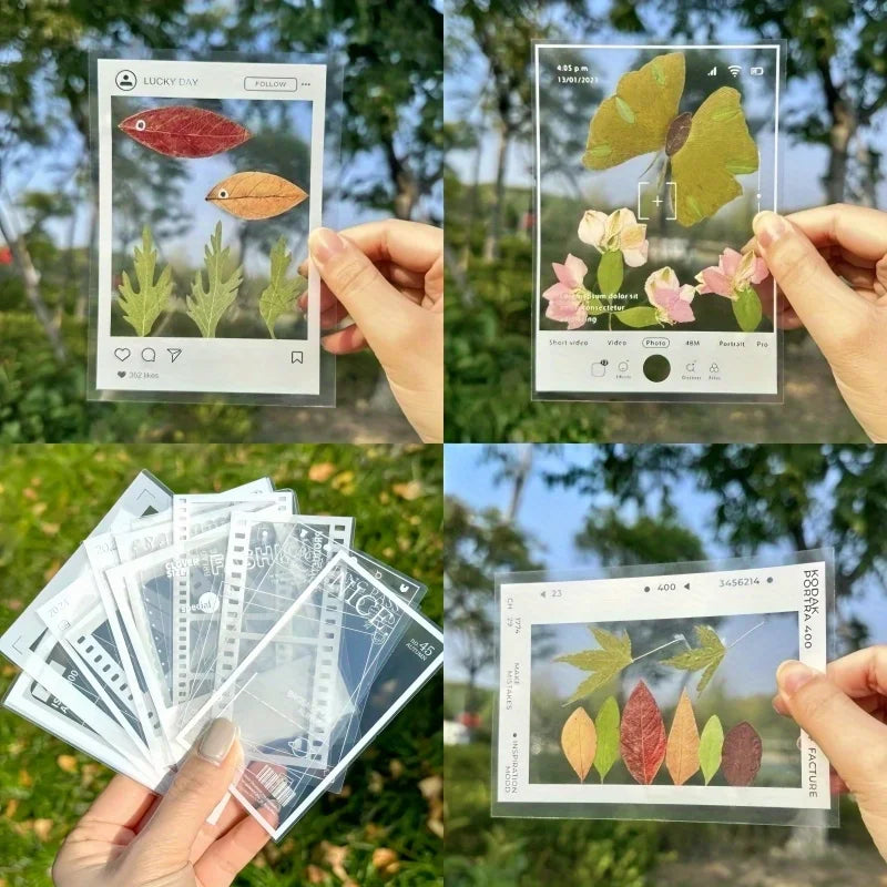 20PCS Transparent Self-adhesive Paper DIY Handicrafts - Suitable for Decorating Scrapbooks and Bookmarks