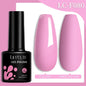 Colorful LilYCute 7ml gel nail polish bottle with semi-permanent base and top coat, featuring vibrant shades for nail art.