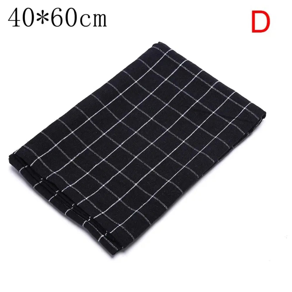Tea Towel 40x60cm Kitchen Towel Cotton Printed Dish Cleaning Cloth Stripe Plaid Durable Table Napkin Dinner