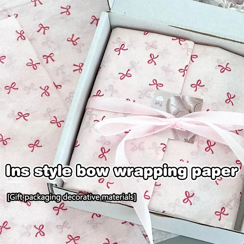 Pearl Paper (Xueli Paper) – Aesthetic Instagram-Style Gift Wrapping Paper with Elegant Bow Accents; Premium Packaging Material