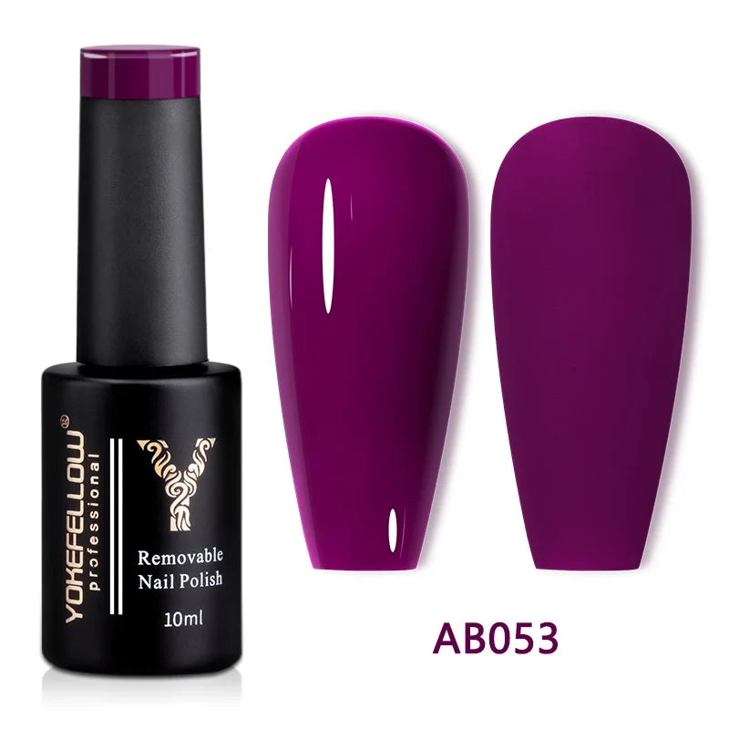 Blushimmer YOKEFELLOW 10ml nude pink gel nail polish with translucent finish, soak-off UV gel, long-lasting, high-quality nail varnish