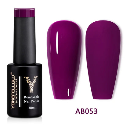 Blushimmer YOKEFELLOW 10ml nude pink gel nail polish with translucent finish, soak-off UV gel, long-lasting, high-quality nail varnish