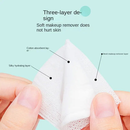 Disposable double-sided makeup removal cotton pads by Blushimmer, 240-pack, for facial cleaning and wet makeup application.